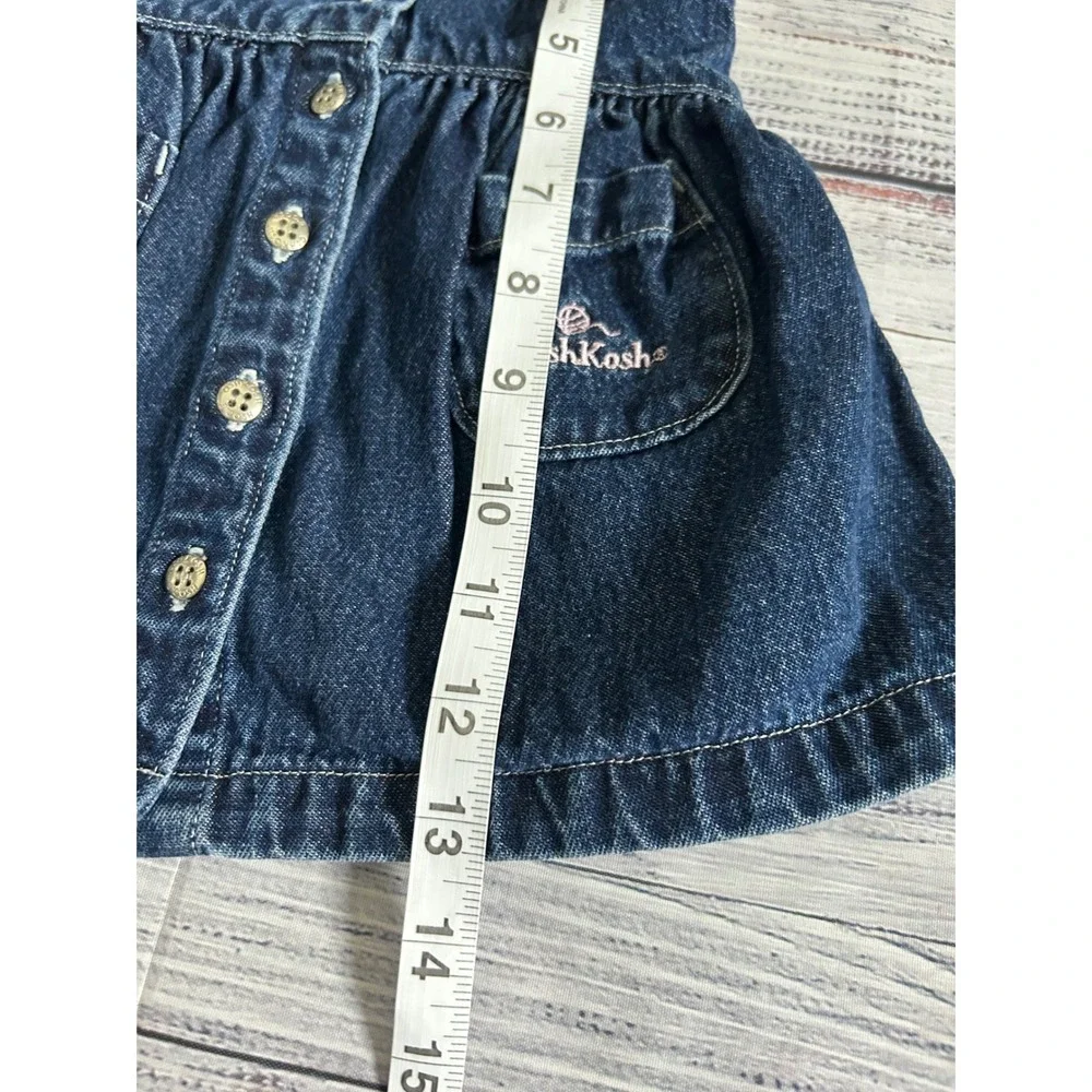 Baby OshKosh Denim‎ Dress Kitty Embroidered Pockets 3-6 Months